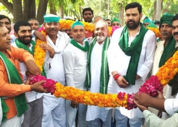 भाकियू के राष्ट्रीय संगठन मंत्री राजेन्द्र सिंह का हुआ जोरदार स्वागत