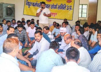 निजीकरण के विरोध में विद्युत कर्मियों ने की सांकेतिक हड़ताल