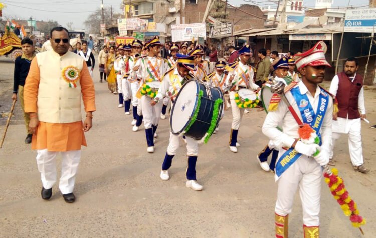 नगर में घूमी अमर शहीद नमन यात्रा, हुआ स्वागत