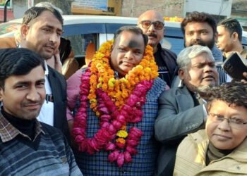 नगर आगमन पर भाजपा जिलाध्यक्ष का हुआ स्वागत