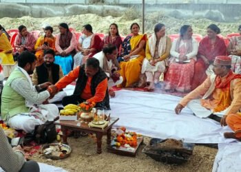 संवेदना सेवा न्यास की श्रीरामकथा के लिए हुआ भूमि पूजन