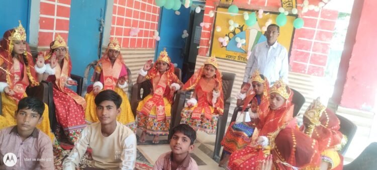 कंपोजिट विद्यालय खंजीपुरा में हुआ नवरात्रि का कार्यक्रम