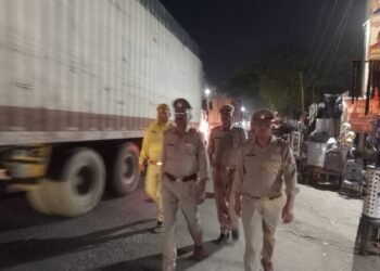 राजपुर पुलिस ने ईद से पहले किया पैदल गश्त