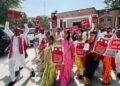 गैस कीमतों व संकट को लेकर सपा महिला मोर्चा का प्रदर्शन