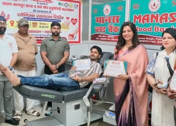 विश्व थैलीसीमिया दिवस पर लगे रक्तदान शिविर में 26 रक्तदाताओं ने रक्तदान किया