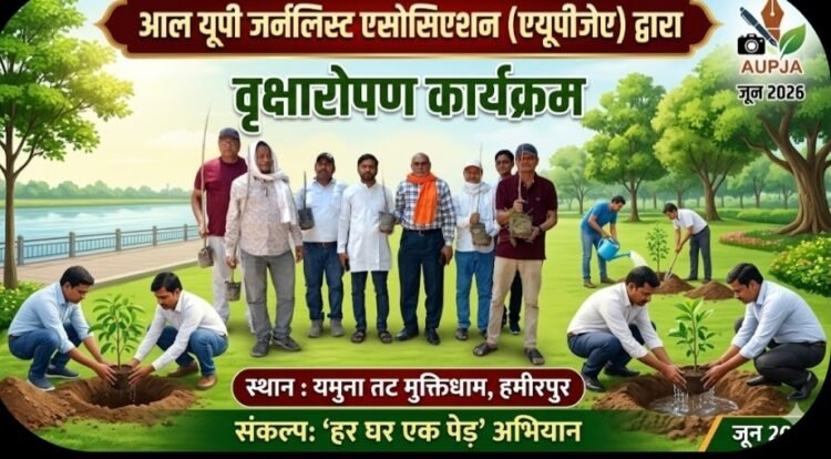 *हमीरपुर: विश्व पर्यावरण दिवस पर पत्रकारों ने श्मशान घाट में किया वृक्षारोपण, दिया पर्यावरण संरक्षण का संदेश*