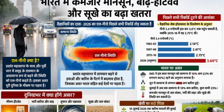 सुपर एल-नीनो की दस्तक! भारत में कमजोर मानसून, बाढ़-हीटवेव और सूखे का बढ़ा खतरा