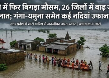 यूपी में फिर बिगड़ा मौसम, 26 जिलों में बाढ़ जैसे हालात; गंगा-यमुना समेत कई नदियां उफान पर